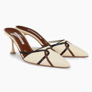 Manolo Blahnik Ragheb 70MM Leather Mules size 38